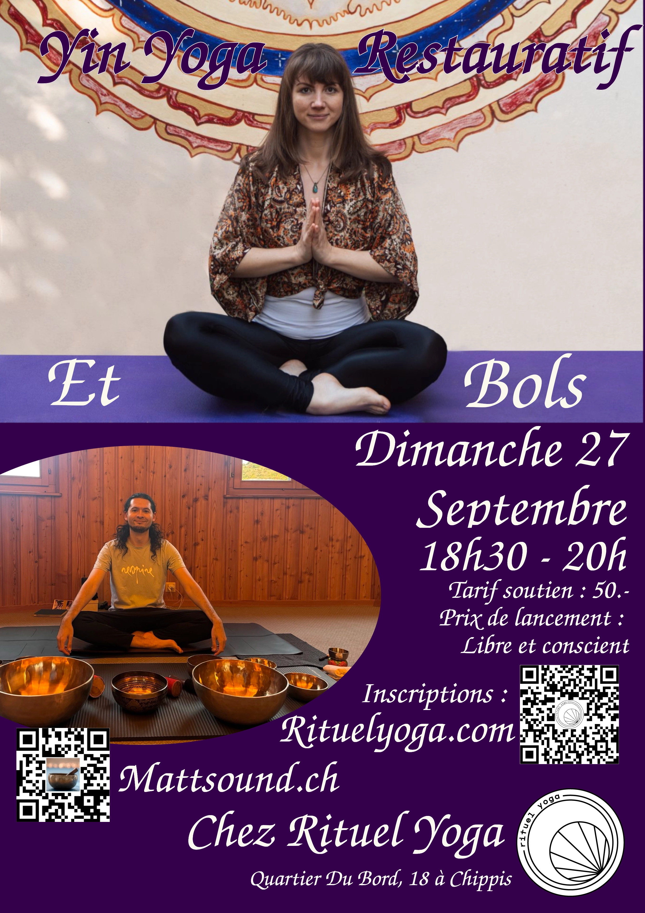 Voyage Sonore aux bols chantants et Yin Yoga en Valais, vers Sierre Voyage Sonore aux bols chantants et Yin Yoga en Valais, vers Sierre